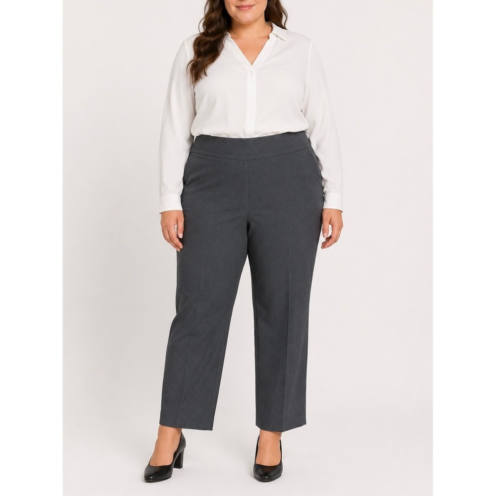 Talbots Slimming Pants Womens 20W Gray Pull On Straight Leg Career Modern NWT